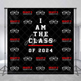 Aperturee - Red Black Repeat Custom Graduation Party Backdrop